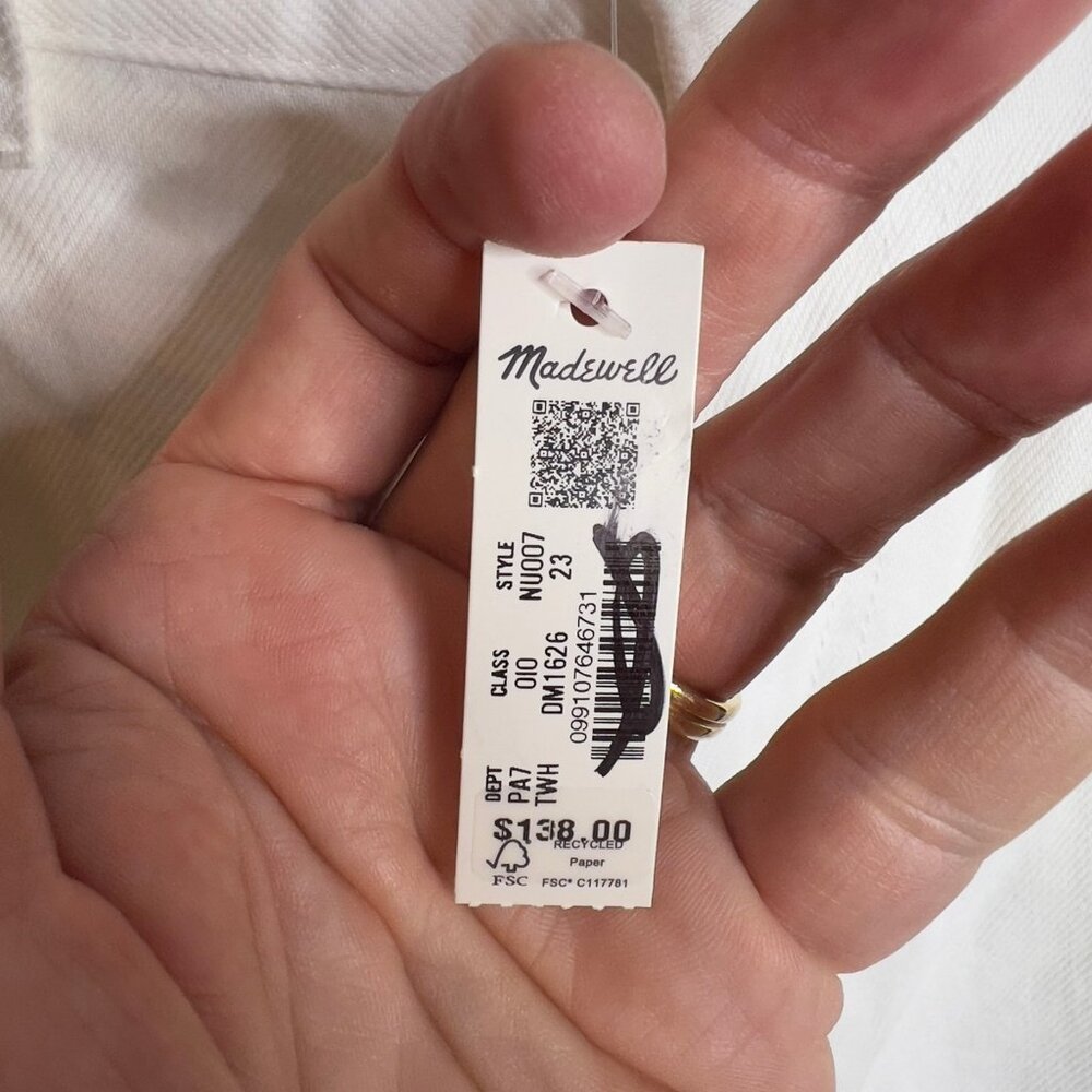 Madewell $138 Superwide-Leg Jeans: Airy Denim Edition Size 23 NU007 White - Picture 7 of 11